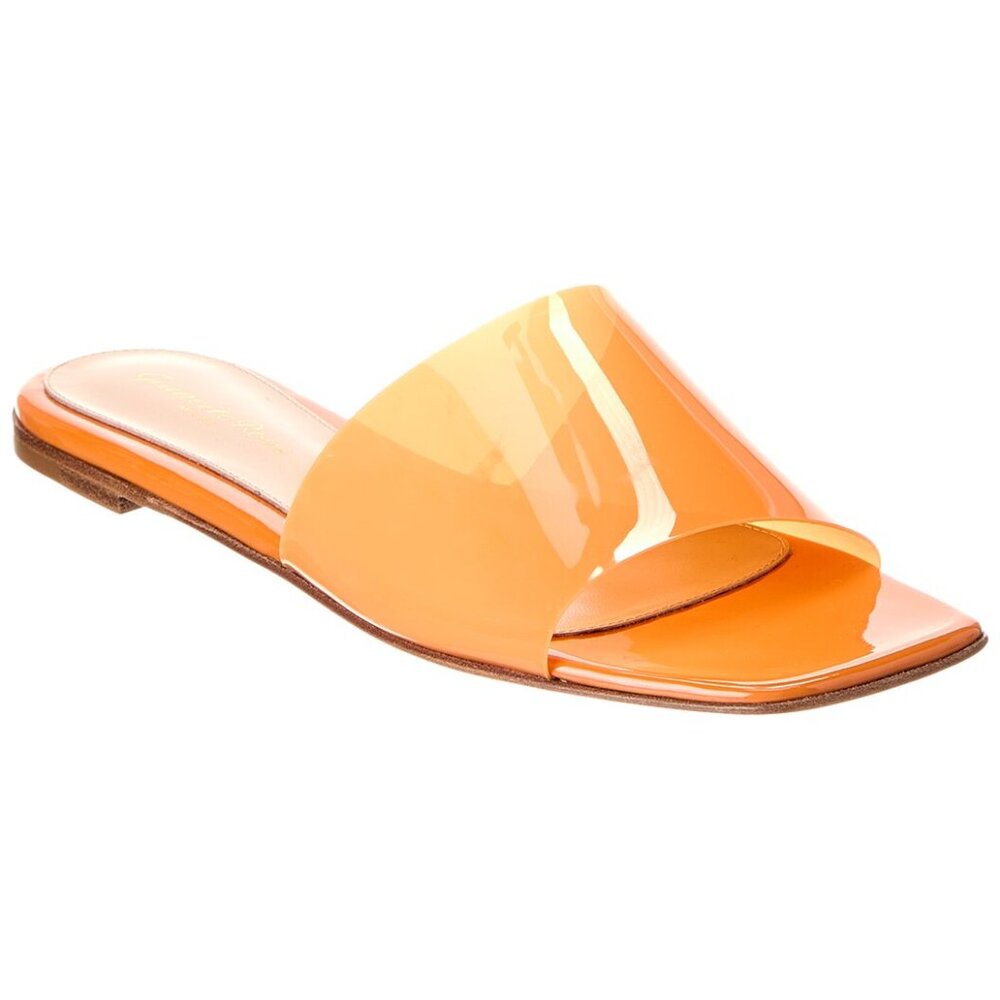 Gianvito Rossi Cosmic Orange Vinyl Sandal size 36 US 6 New in Box